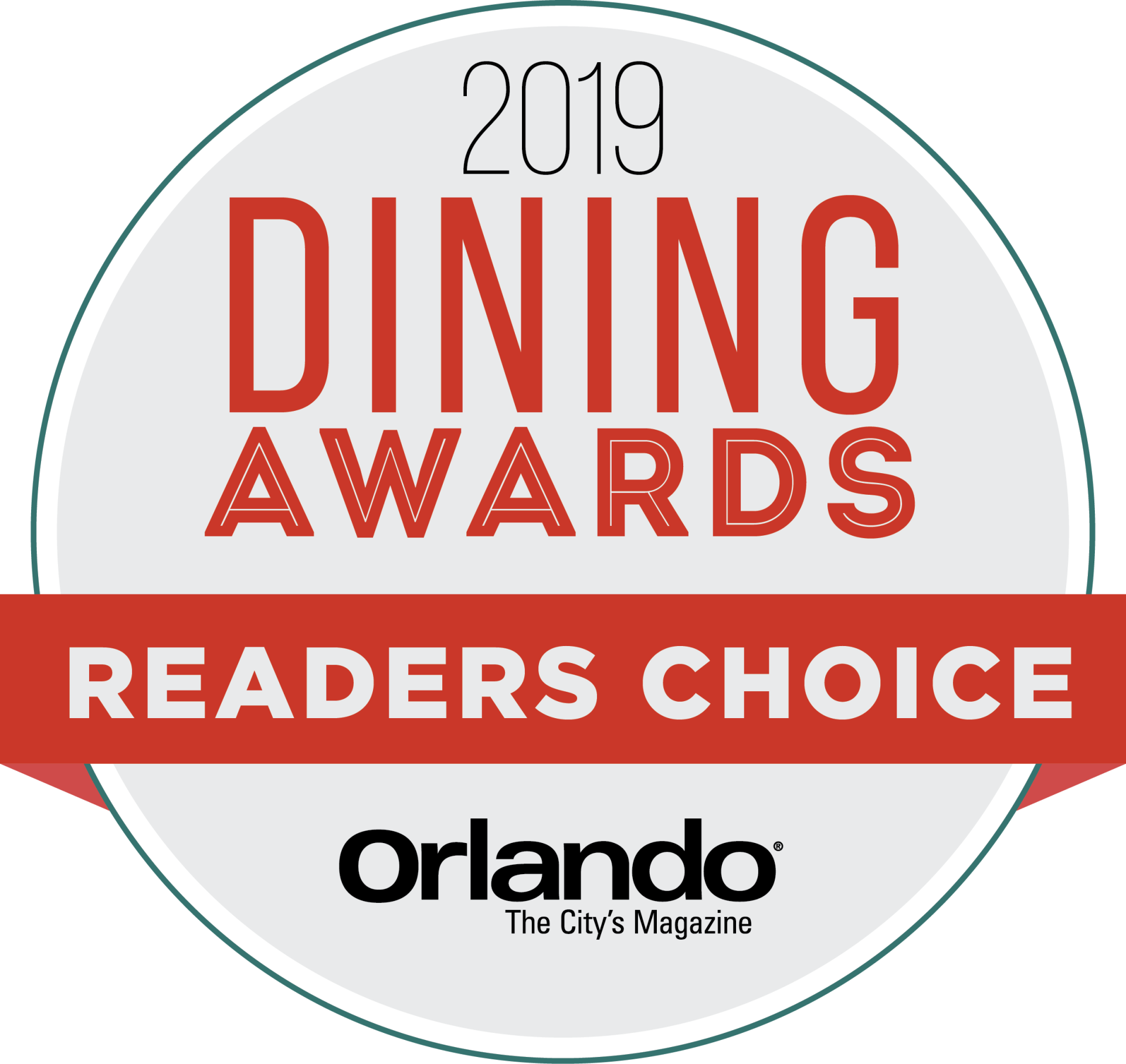 2019 readers choice dining award for Orlando magazine