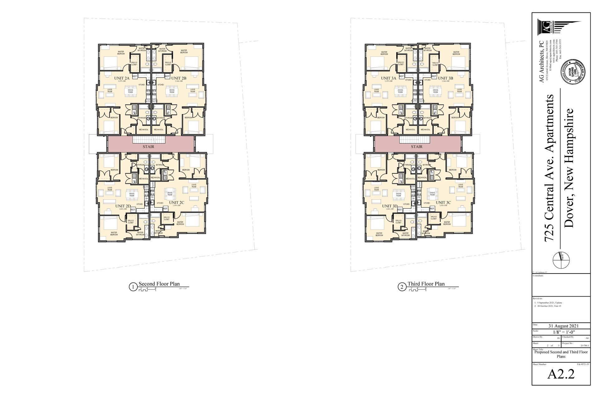 Two floor plans of a building on a white background.