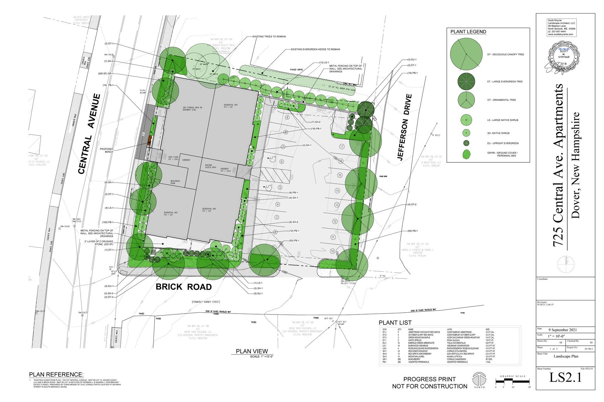 A black and white drawing of a building with trees around it.