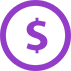 A purple circle with a dollar sign inside of it. | Phil's Complete Auto Repair