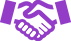 A purple handshake icon on a white background. | Phil's Complete Auto Repair