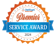 A logo for the premier service award for 2023.