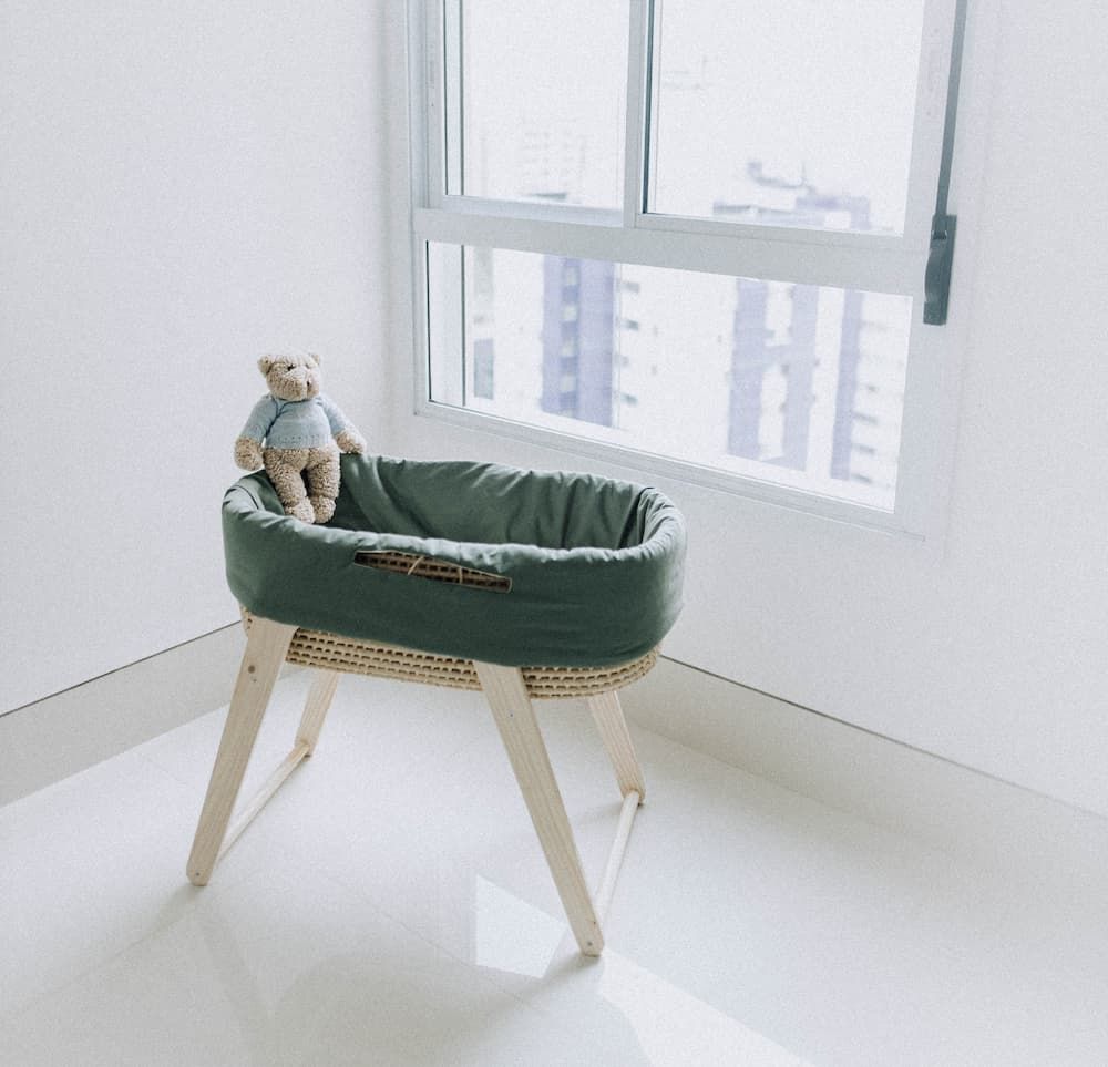 Green Cloth Lining in Bassinet — Gold Coast Linen Hire in Tugun, QLD