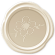 Cream Wax Stamp Flower Illustration for Honey Puddle Food & Farm in Hallsville, Missouri.
