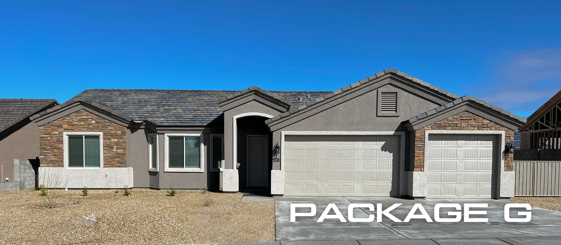 A picture of a house with the words package g on it