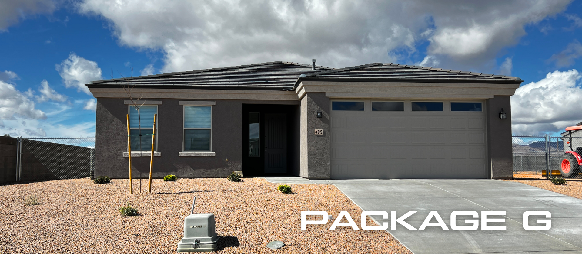 A picture of a house with the words package g on it