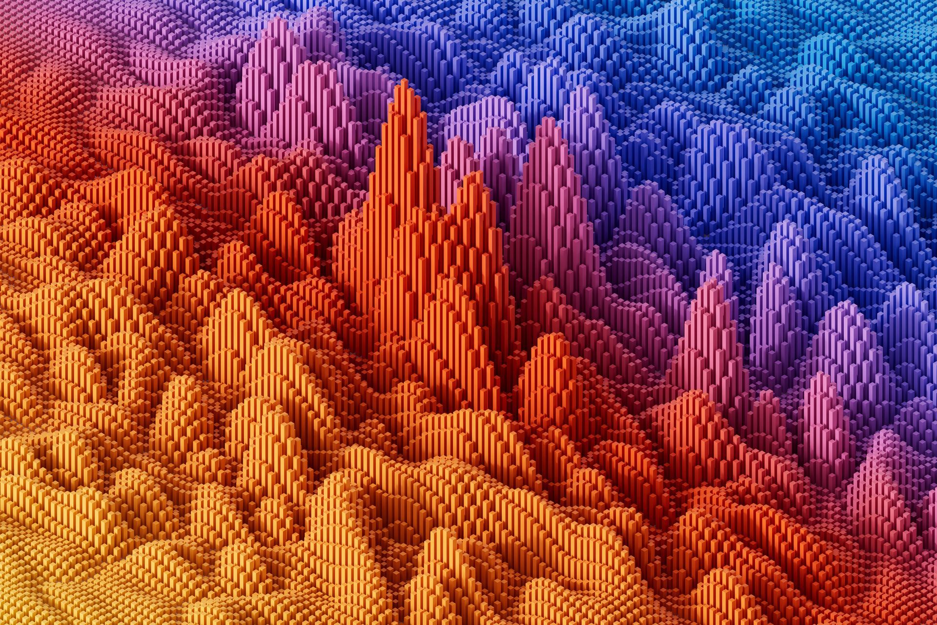 A Computer-Generated Image of A Colorful Mountain Range - Team Office Technologies - Youngstown, OH