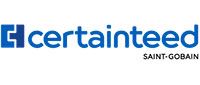Logo of CertainTeed, a Saint-Gobain company. Features a blue square and