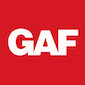 GAF logo in white text on a red background.