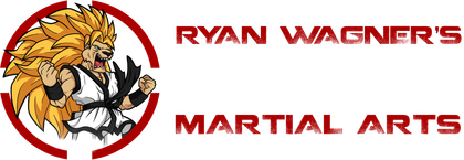 a logo for ryan wagner 's martial arts with a lion