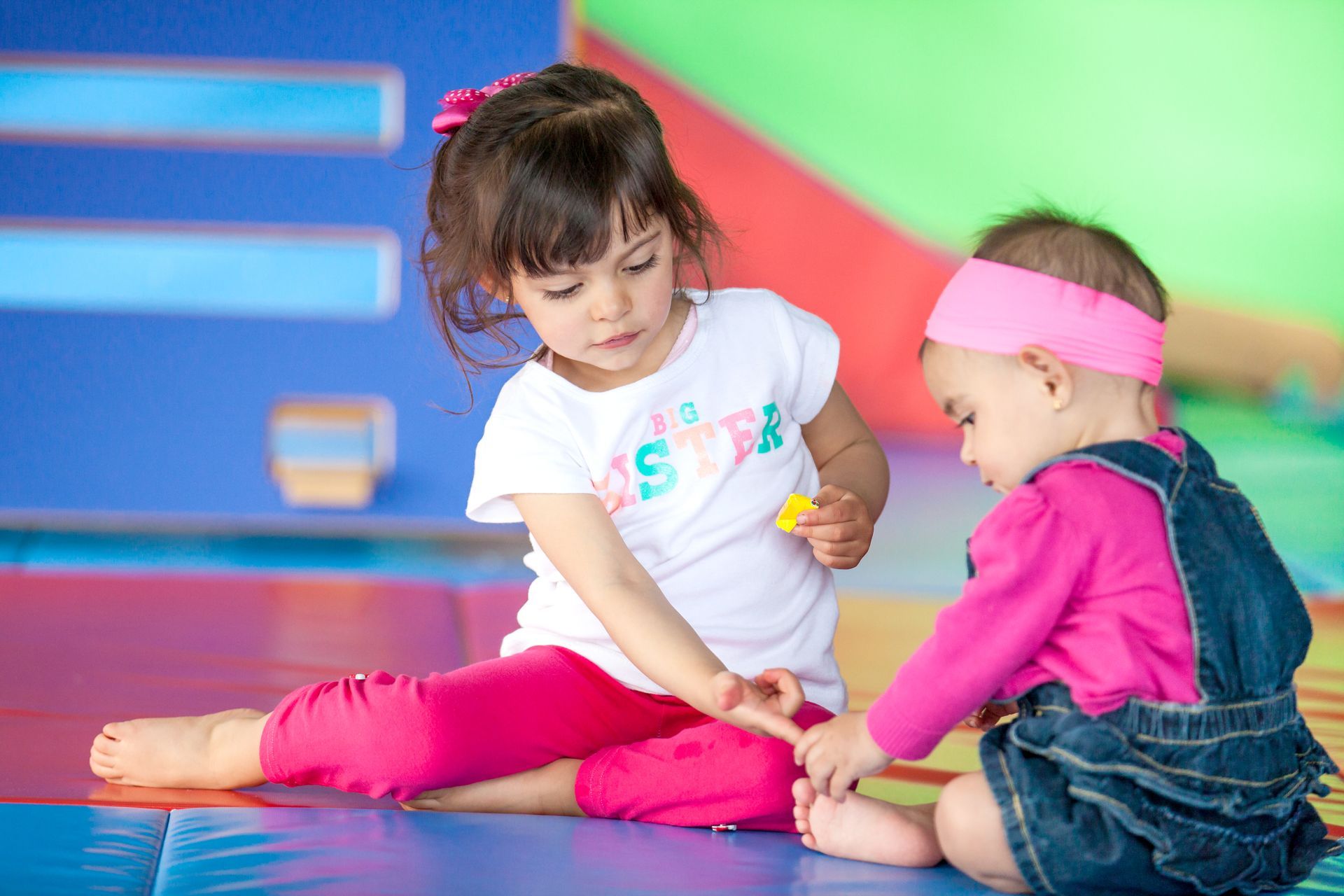 Two children are playing together