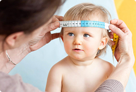 Measuring a baby's head