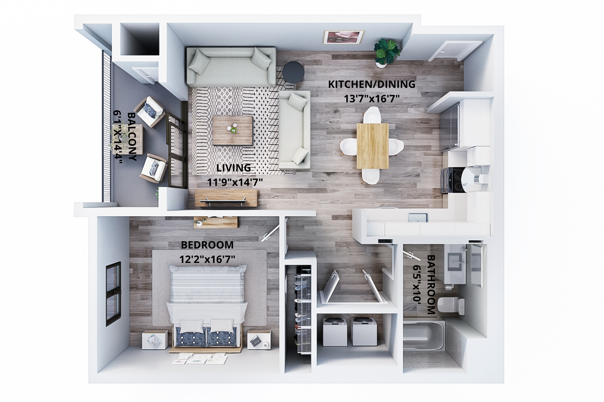 An aerial view of a floor plan of a house.