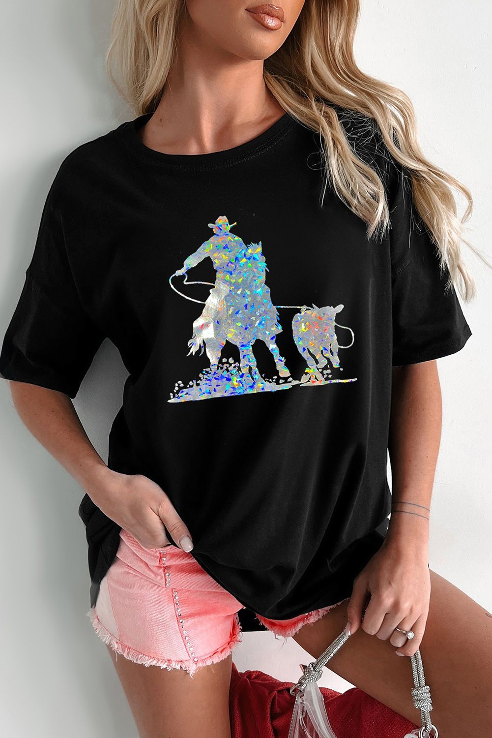 Western Cowboy Transfer Vinyl Graphic Tee