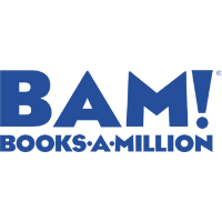 The logo for bam books a million is blue and white.