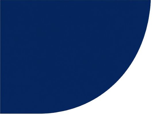 Blue rounded corner shape on a white background