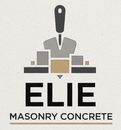 Logo for ELIE Masonry Concrete: A trowel above geometric blocks, black letters.
