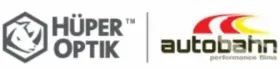 Two logos for a company called hüper optik and autobahn