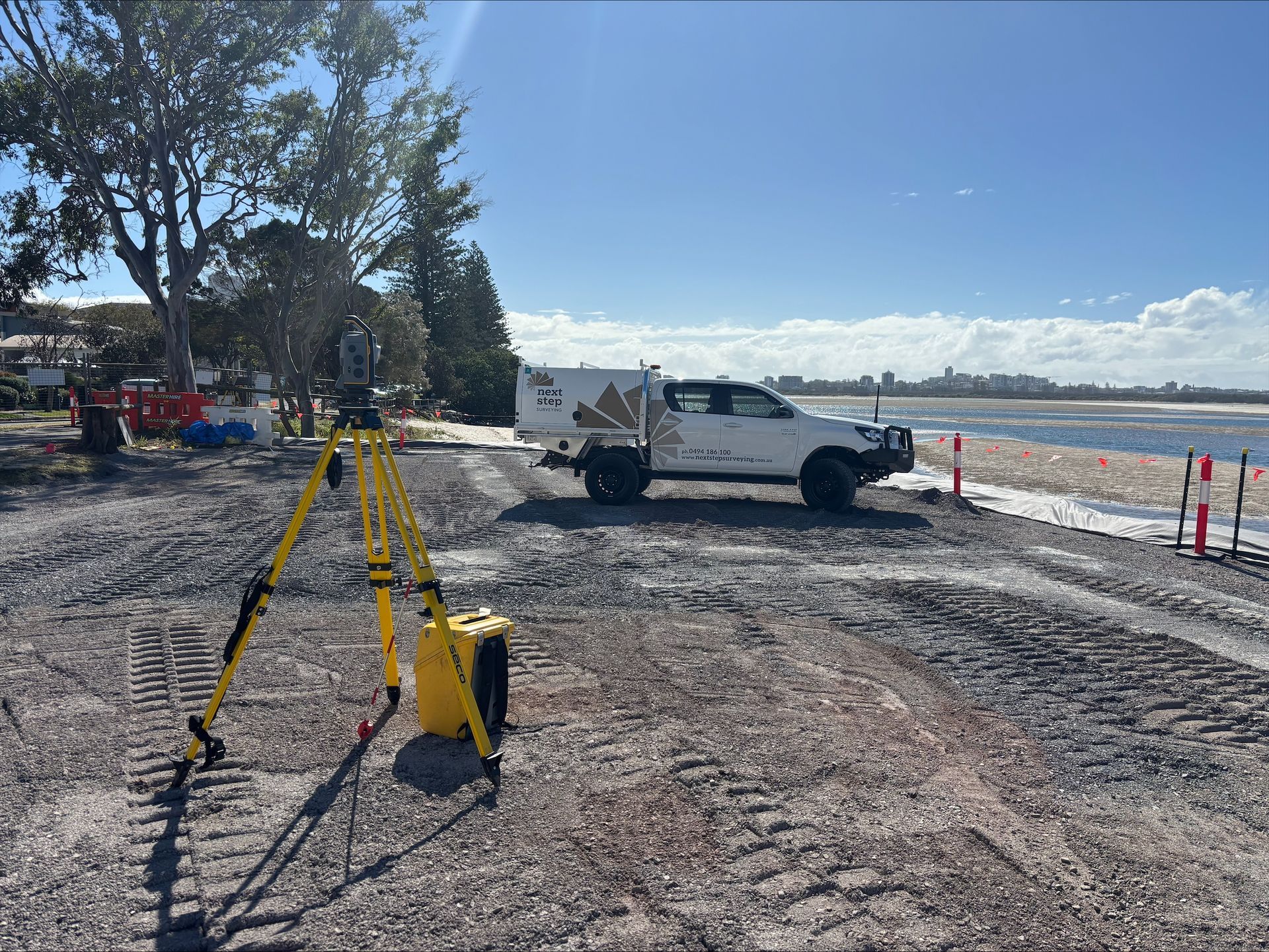 Surveying Equipment on a Construction Site — Next Step Surveying in Aroona, QLD