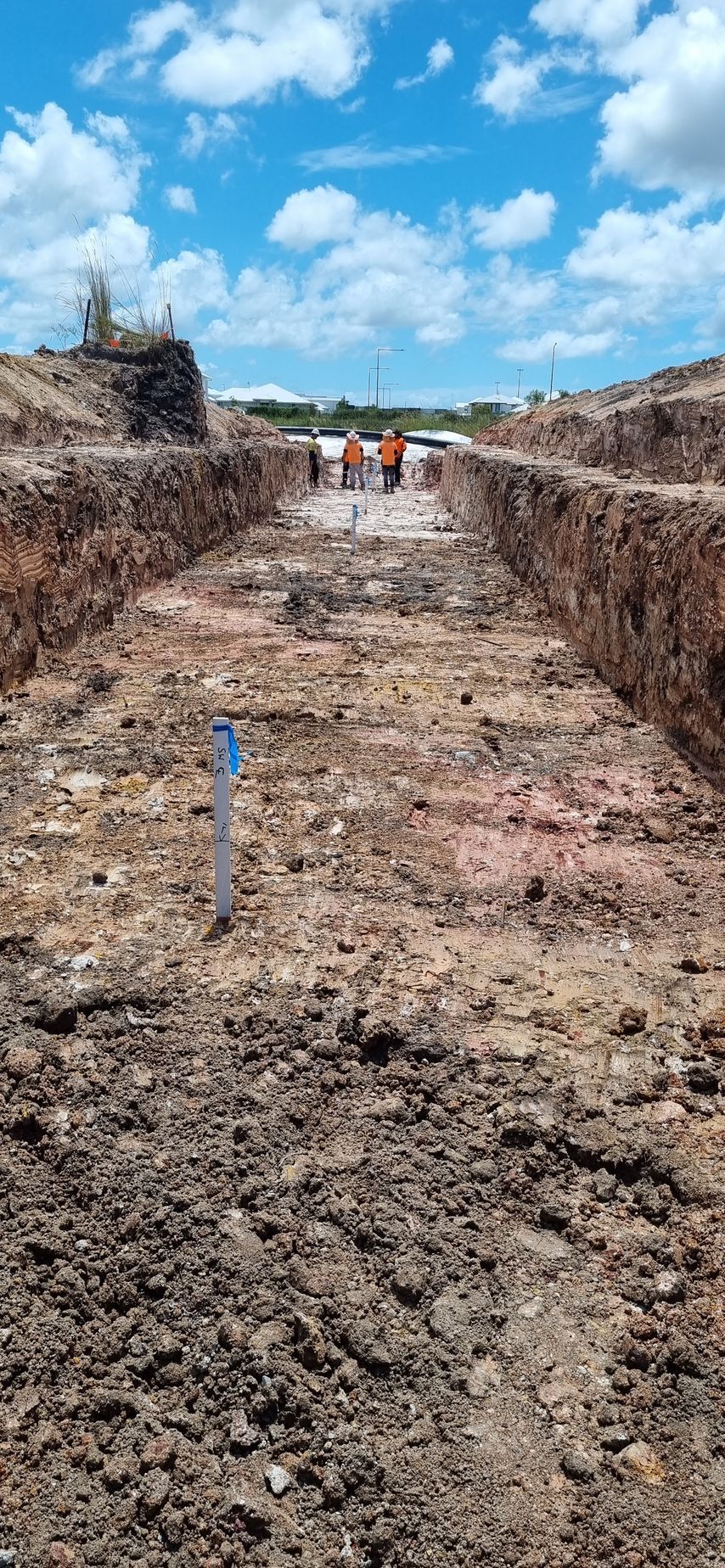 Construction Site With Excavated Trench — Next Step Surveying in Toowoomba, QLD