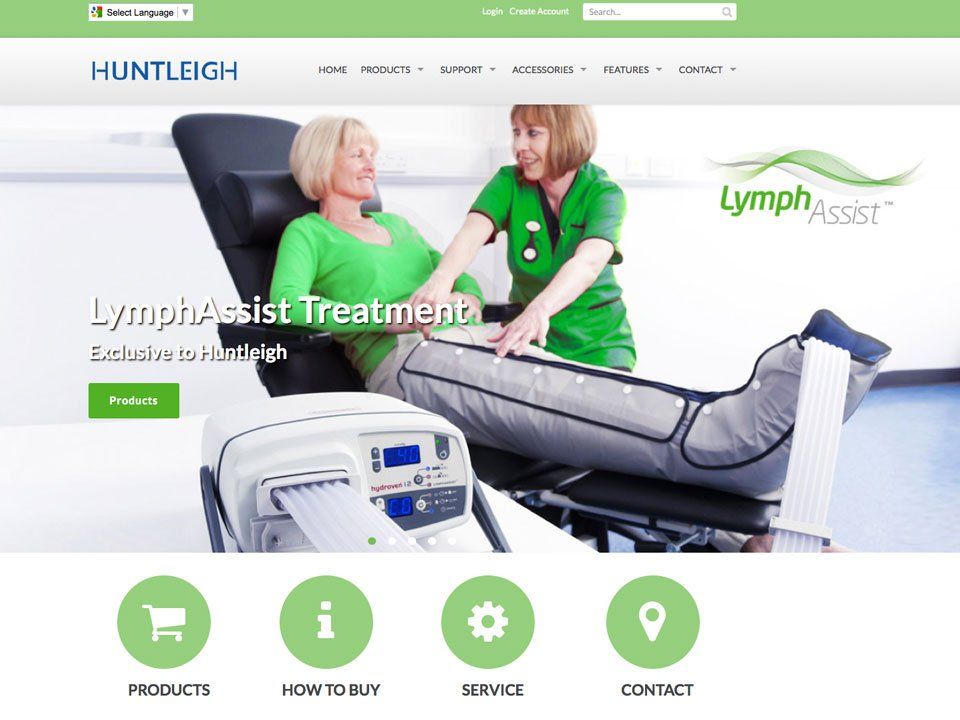 A woman is getting lymph assist treatment from a nurse