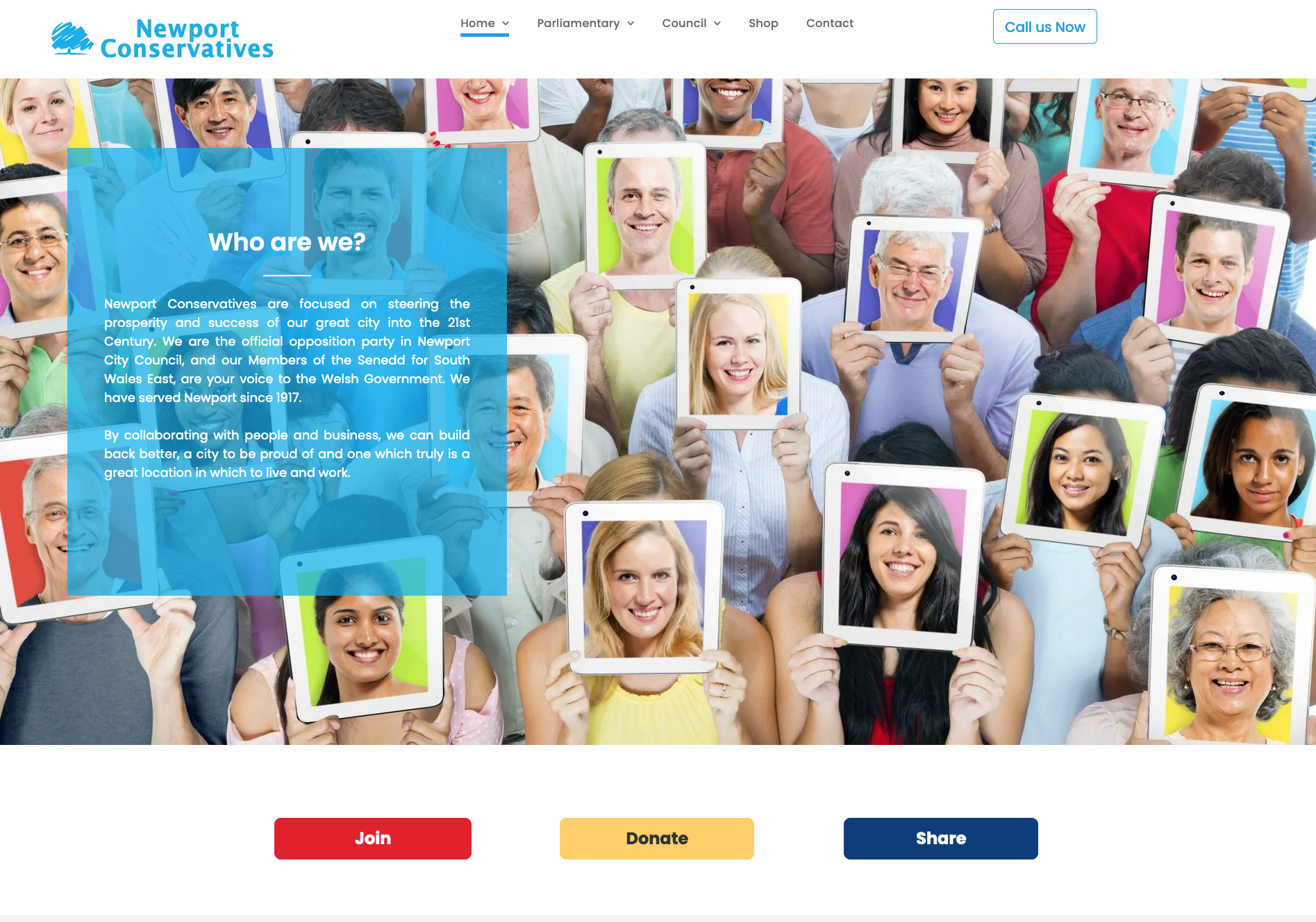 A large group of people holding up pictures of their faces