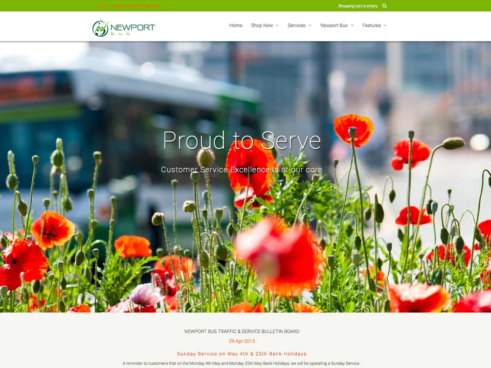 A screenshot of a website that says proud to serve