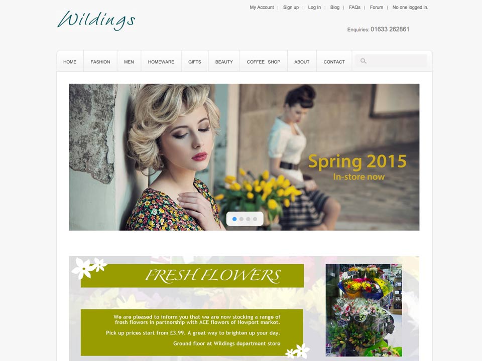A screenshot of a website that says spring 2015
