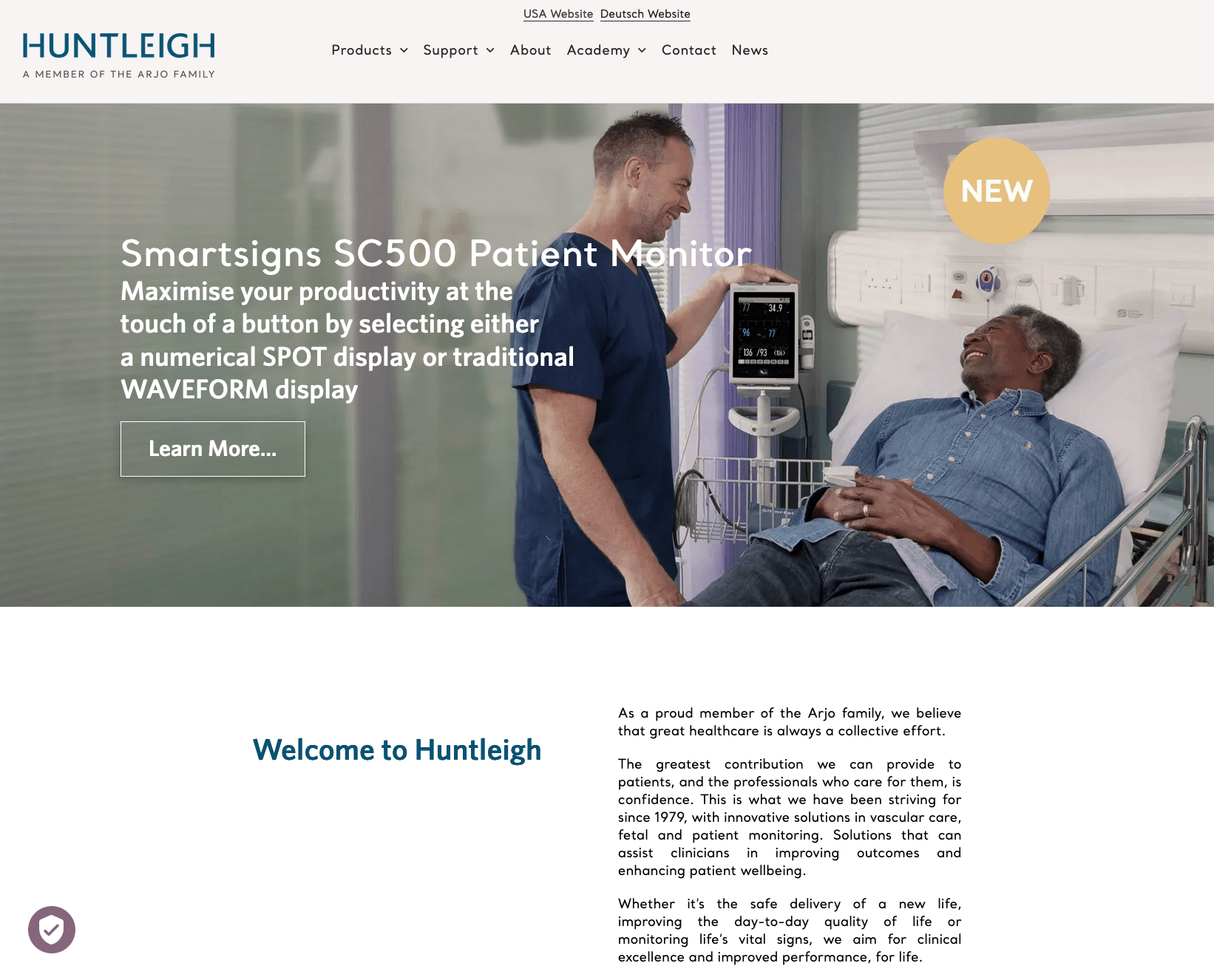 A screenshot of a website for smartsigns sc500 patient monitor