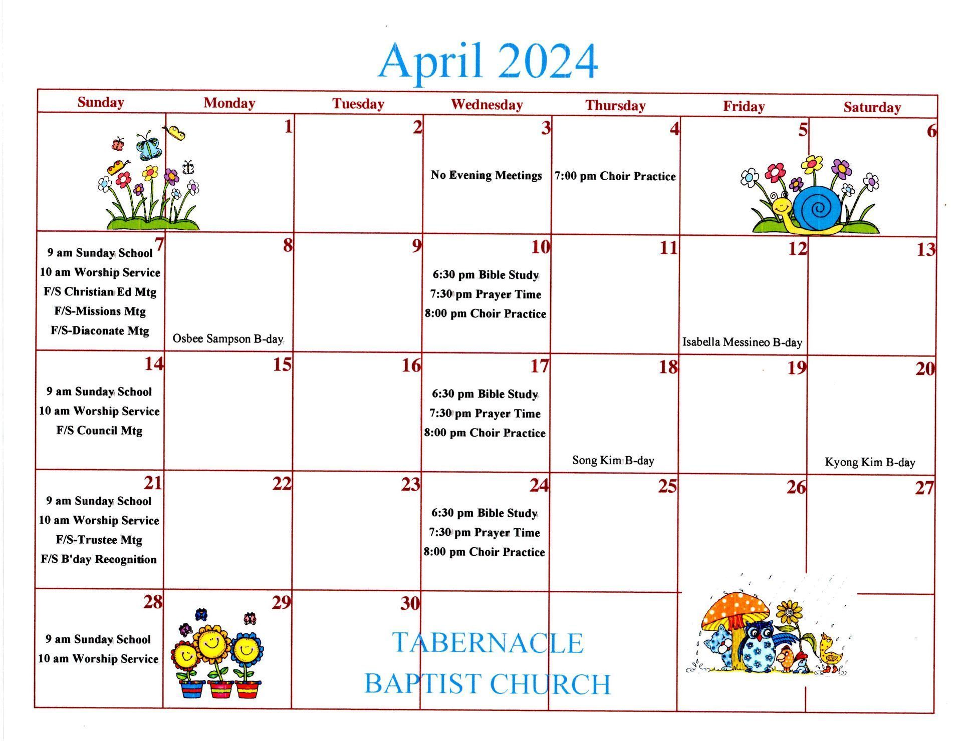 April 2024 Calendar