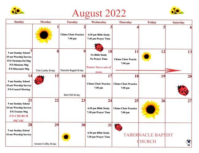 August 2022 Calendar
