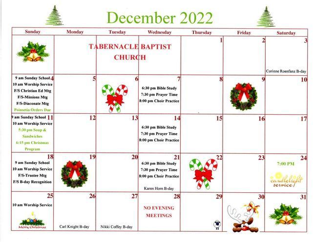 December 2022 Calendar