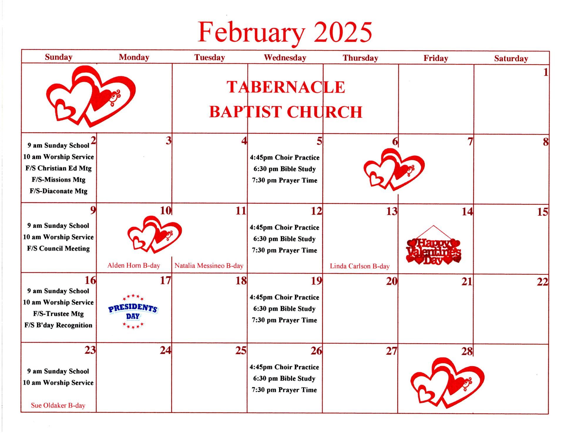 February 2025 Calendar