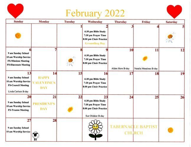 February 2022 Calendar