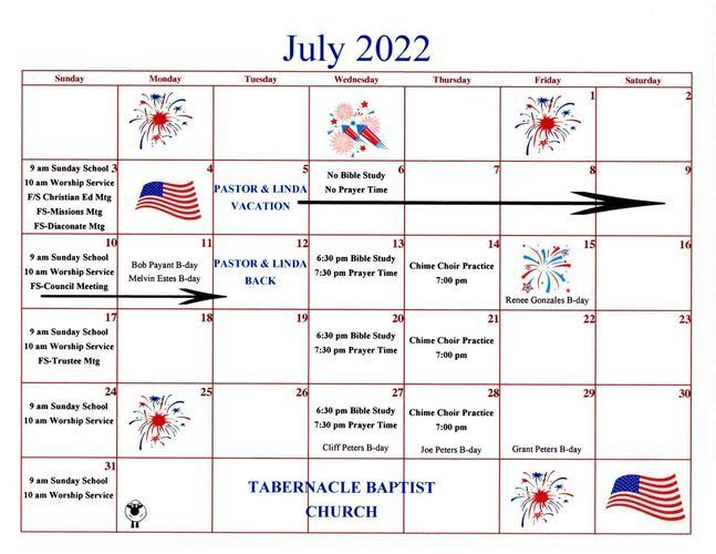 July 2022 Calendar