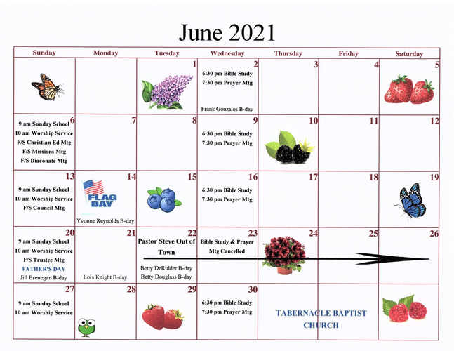 June 2021 Calendar