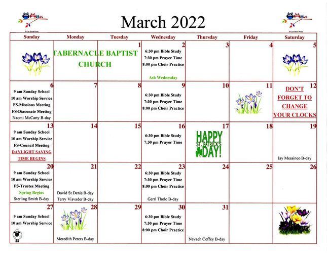 March 2022 Calendar