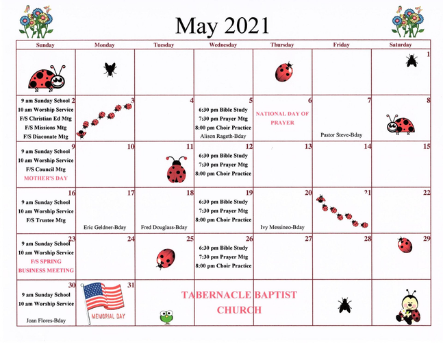 May 2021 Calendar