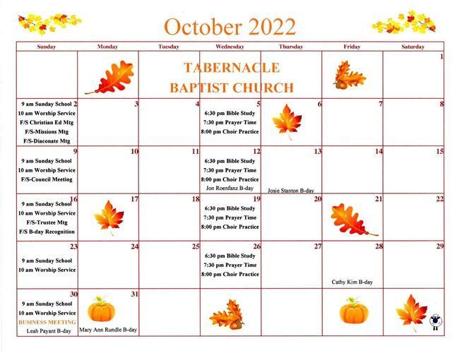 October 2022 Calendar