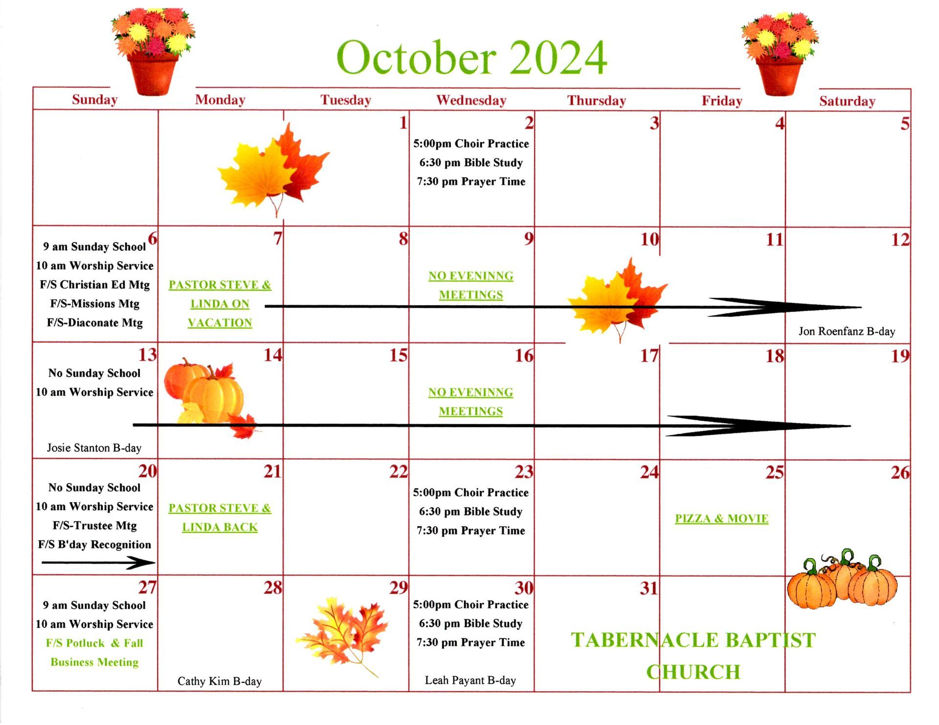 October 2024 Calendar