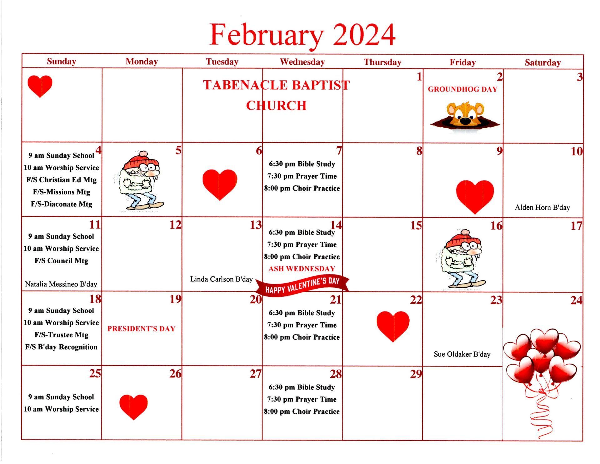 February 2024 Calendar