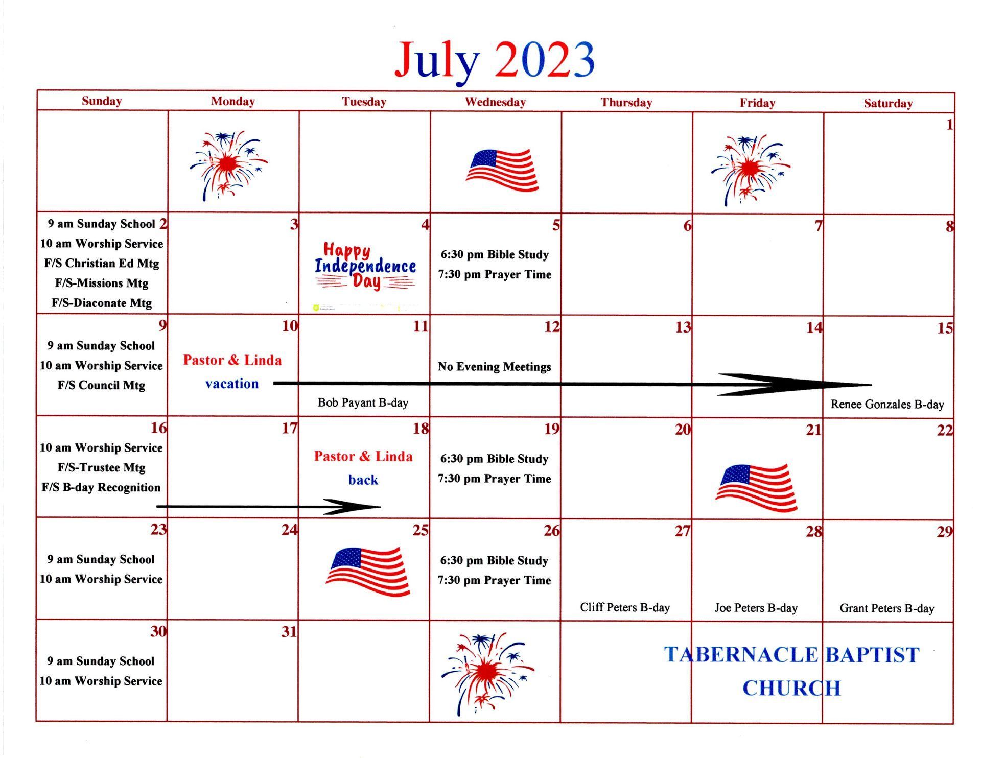 July 2023 Calendar