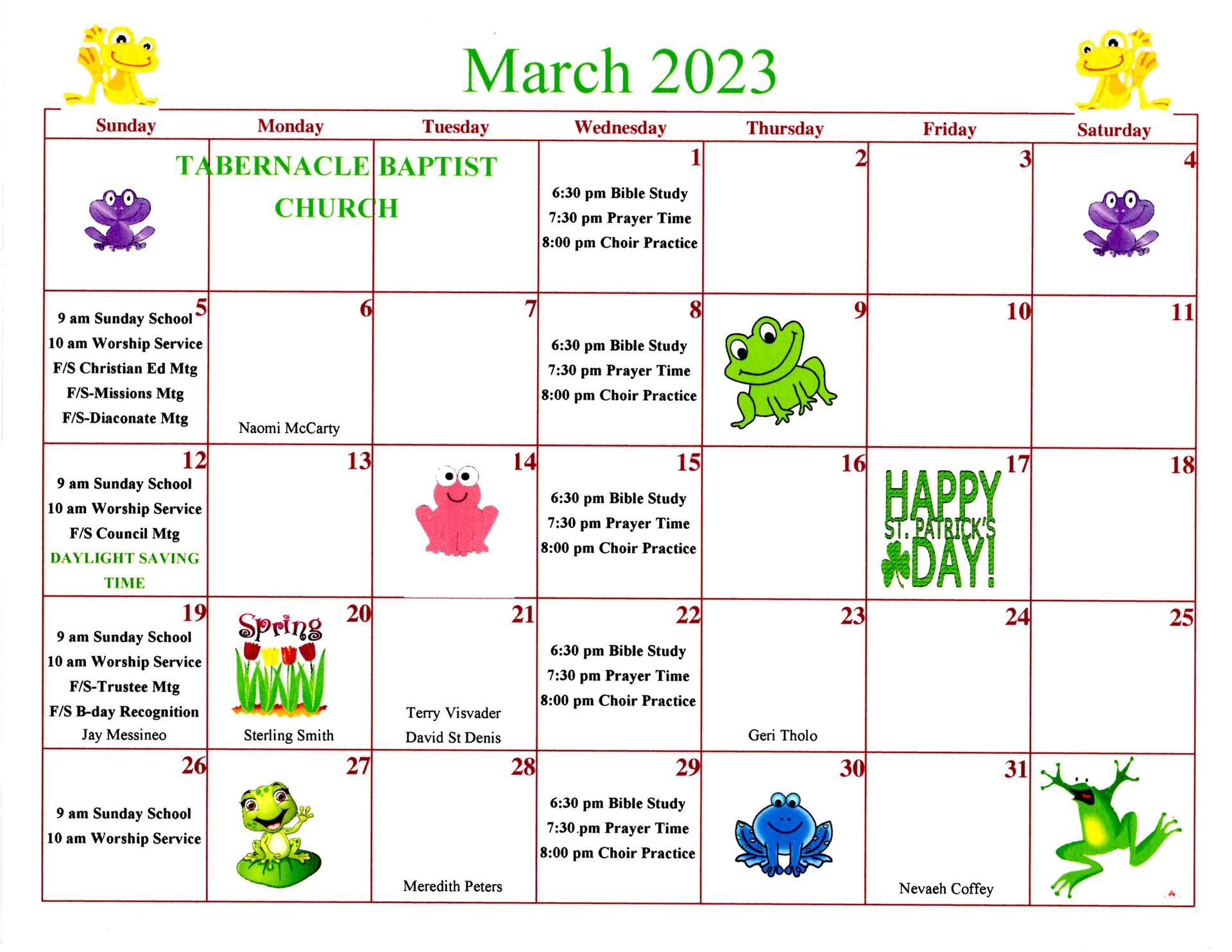 March 2023 Calendar
