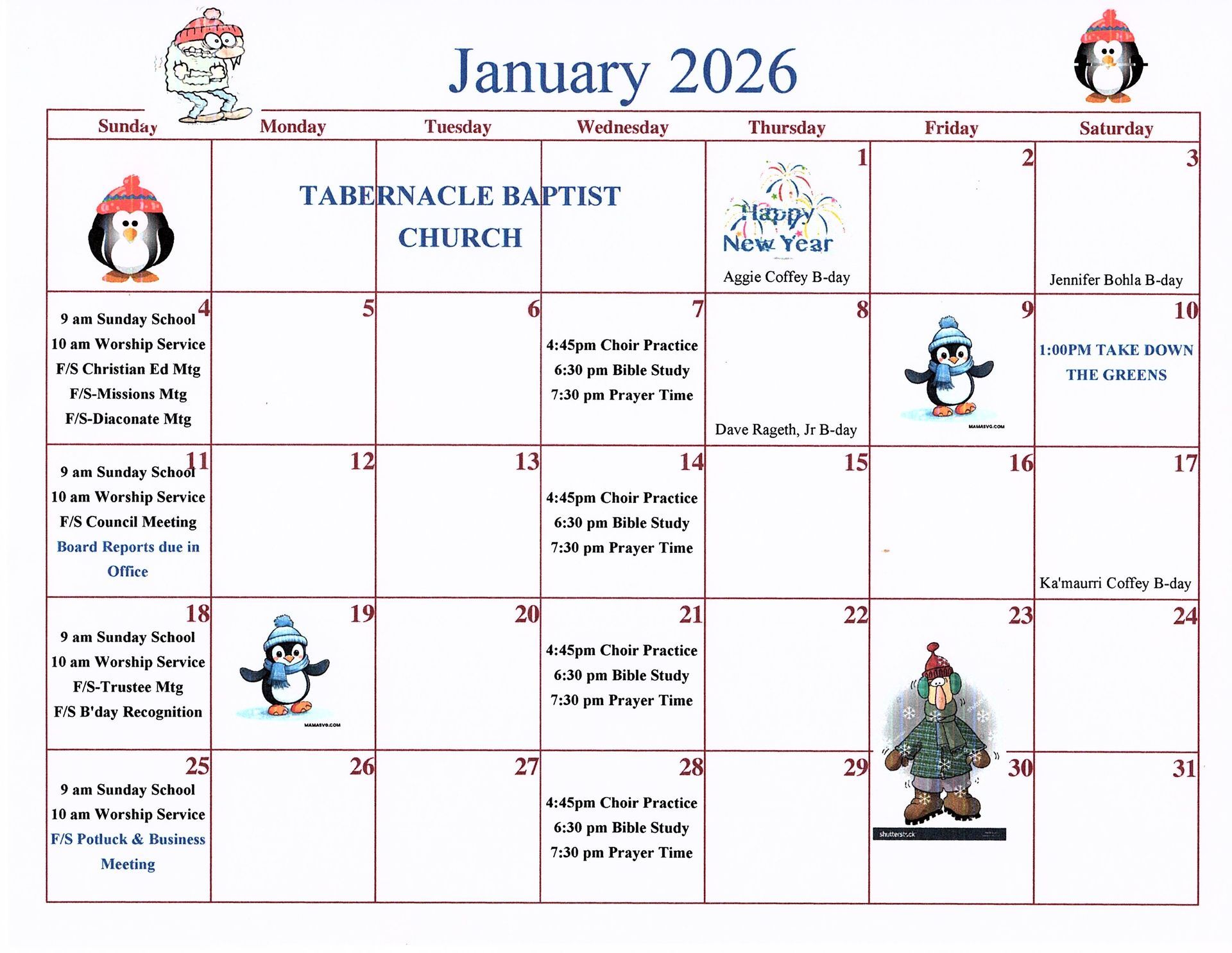 January 2026 Calendar