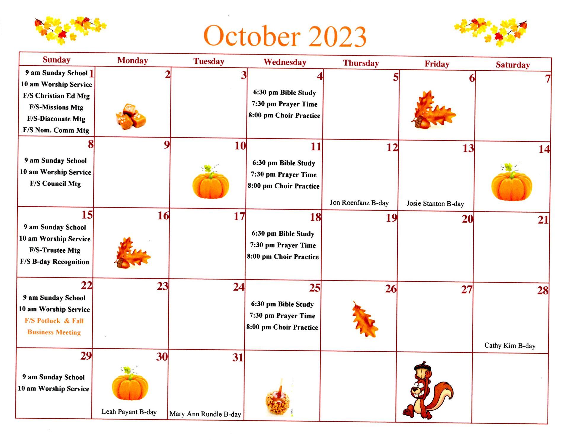 October 2023 Calendar