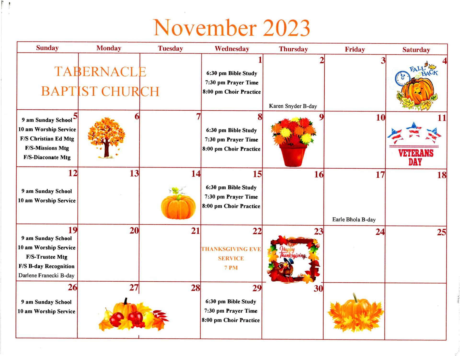 November 2023 Calendar