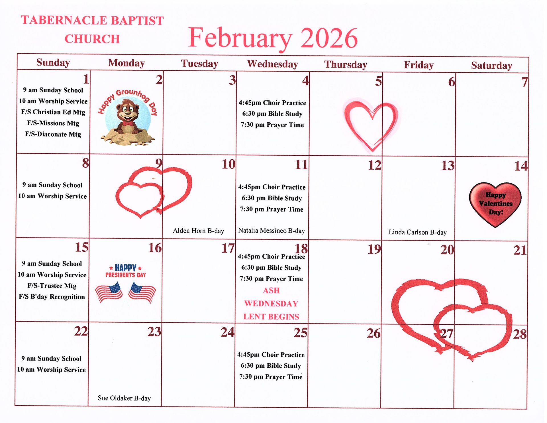 February 2026 Calendar