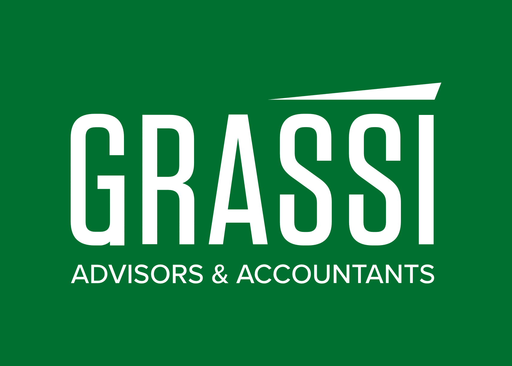 A green logo for grassi advisors and accountants