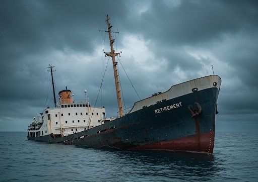 A large ship is floating on top of a body of water.