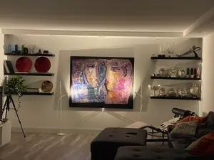 Lights surrounding the painting